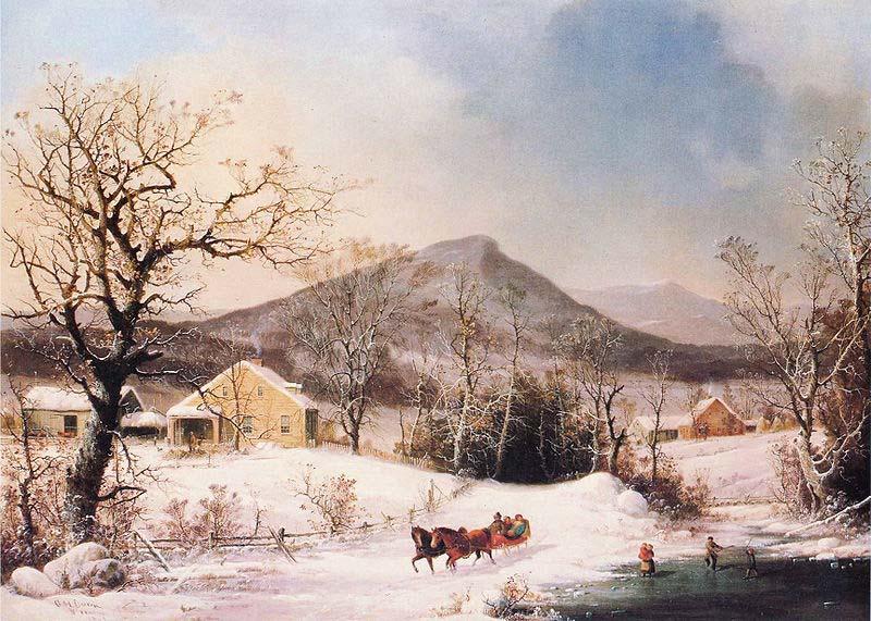 George Henry Durrie Winter in the Country, Distant Hills Sweden oil painting art